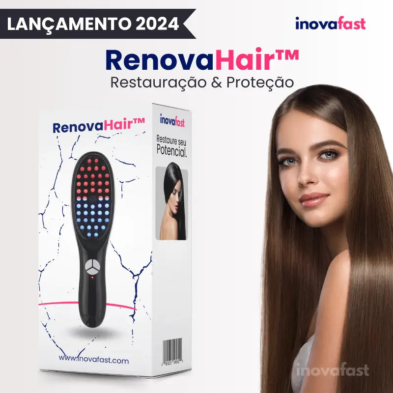 Escova Anti-queda 4 em 1 RenovaHair™ - Restaura & Protege (OFERTA DE NATAL)